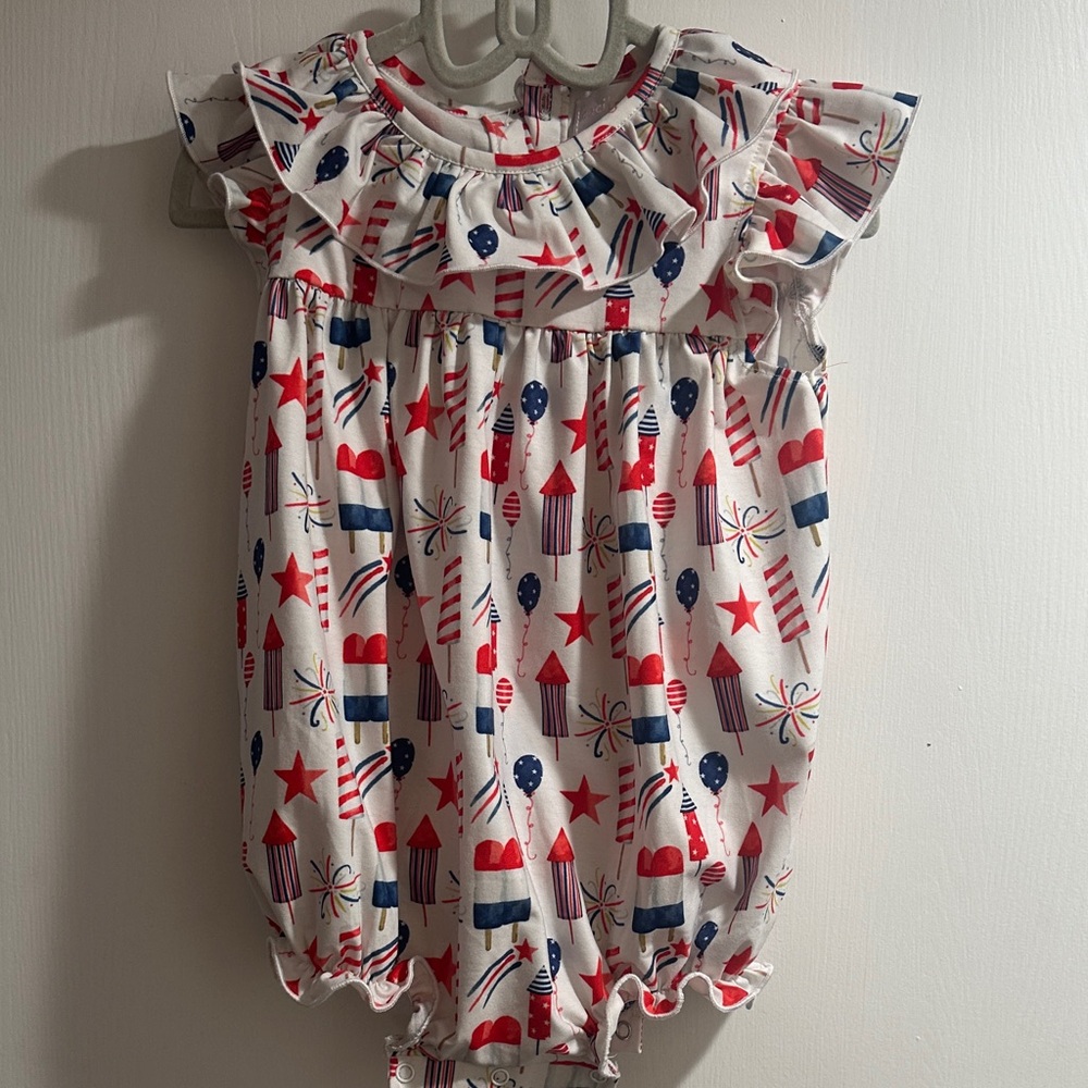 Cecil and Lou Star and Stripe Baby Romper